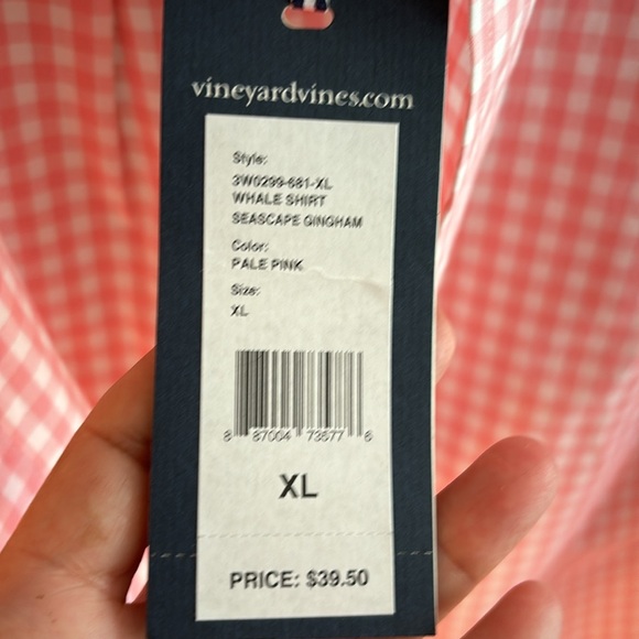 Vineyard Vines Whale Shirt Seascape Gingham (pink/white) NWT Youth XL 20 - Picture 5 of 11